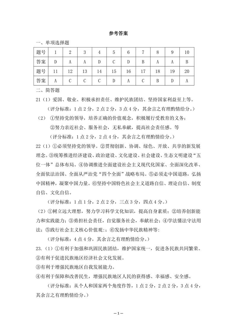 《初中道德与法治九年级上册第4单元和谐与梦想作业_1答案_初中全科目同步习题+精品试卷（7-9年级）_25秋初中道法《同步习题+精品试卷》_初中道法7-9年级上册试卷(1)_《优秀作业单》》第1页预览