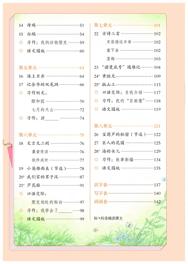 《人教版4年级语文下册高清教材_光塔笔记小学教辅_2025秋电子课本小学科目-新教材_全国统一•小学语文电子课本》第5页预览