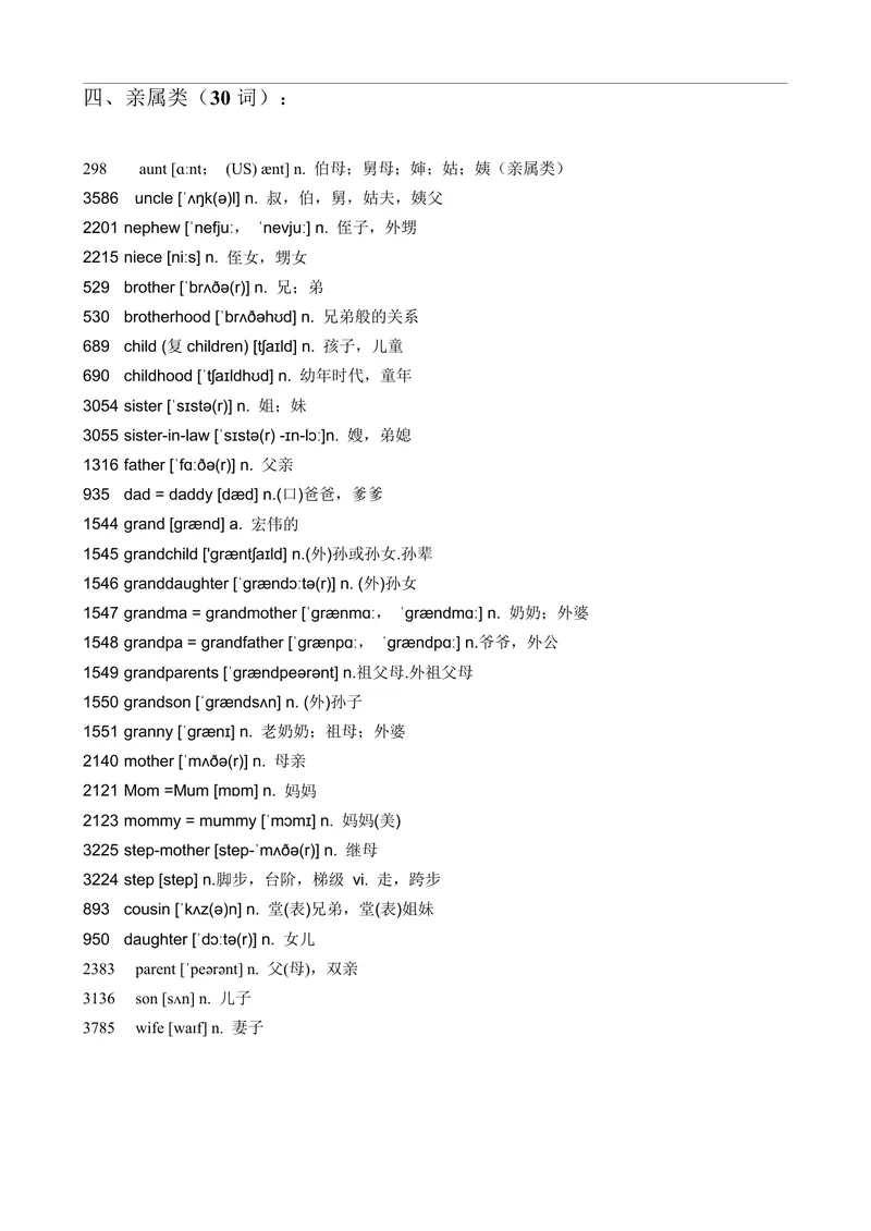 《2.分门别类方便背的词汇（国家、拟声词、食物、动物等）（494词）_2026版《3500词分类文档》小初高分类专项（让记单词如此轻松）》第5页预览