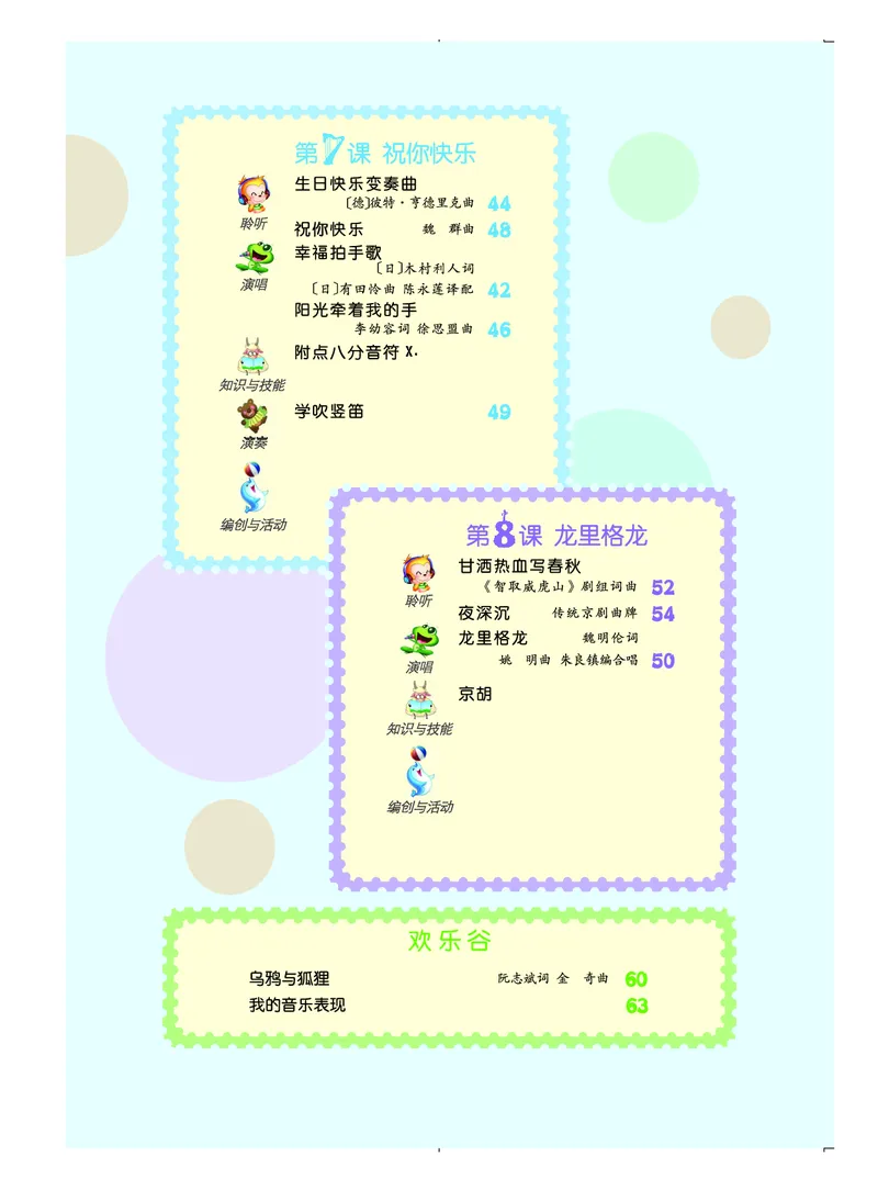 《人音版4年级音乐上册高清教材_光塔笔记小学教辅_2025秋电子课本小学科目-新教材_全部版本•小学音乐电子课本_人音版小学音乐电子课本_人音版小学音乐（简谱）》第7页预览