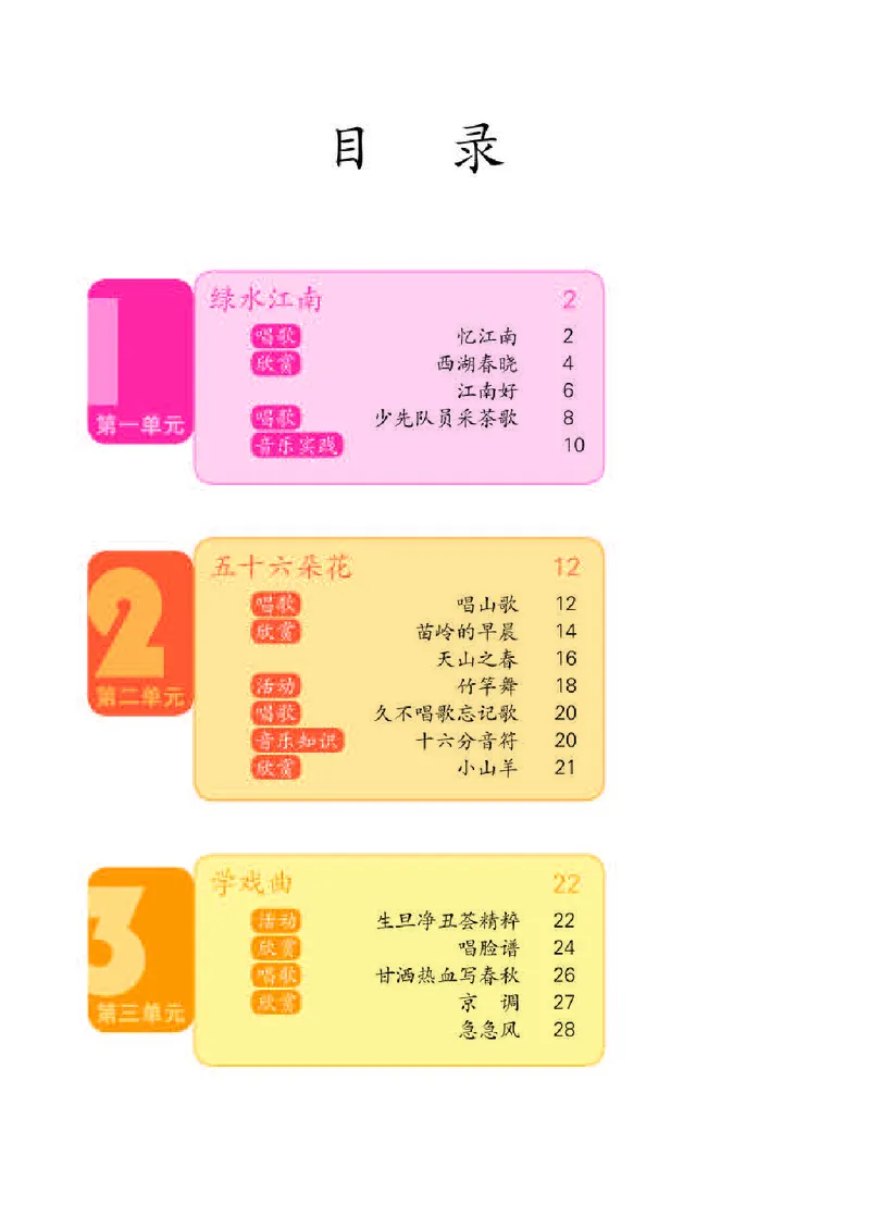 《人教版4年级音乐下册高清教材_光塔笔记小学教辅_2025秋电子课本小学科目-新教材_全部版本•小学音乐电子课本_人教版小学音乐电子课本_人教版小学音乐（简谱）》第4页预览