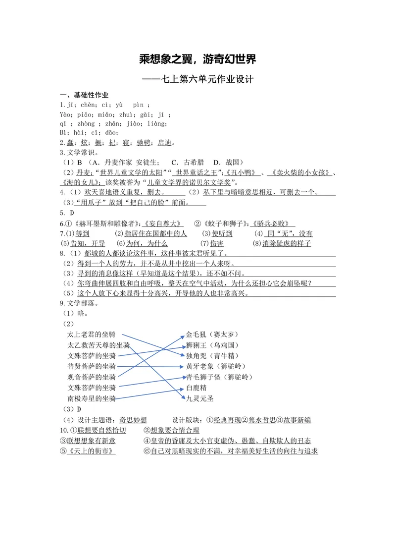 《初中语文七年级上册第六单元作业_1答案_初中全科目同步习题+精品试卷（7-9年级）_25秋初中语文《同步习题+精品试卷》_初中语文试卷7-9年级上册(1)_《优秀作业单》_七年级》第1页预览