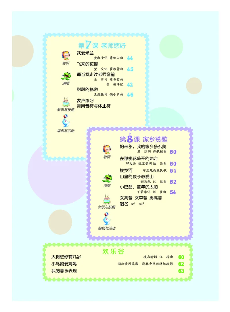 《人音版3年级音乐下册高清教材_光塔笔记小学教辅_2025秋电子课本小学科目-新教材_全部版本•小学音乐电子课本_人音版小学音乐电子课本_人音版小学音乐（五线谱）》第7页预览