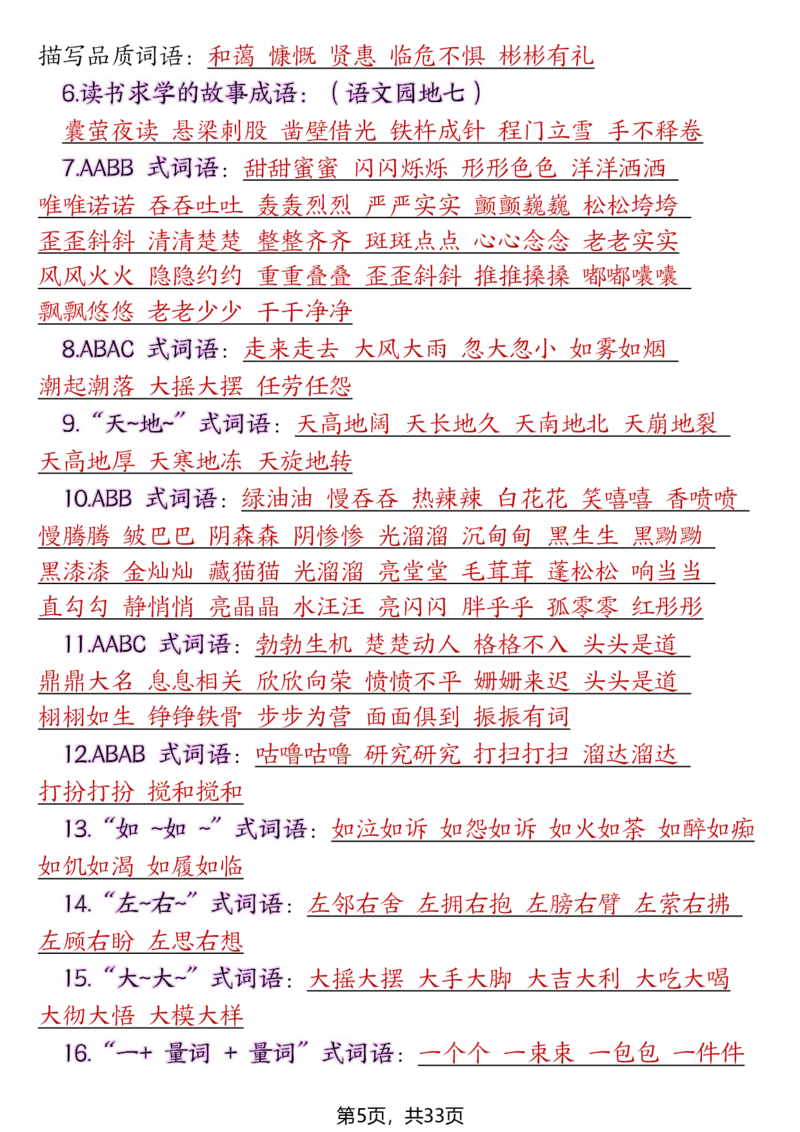《四年级（下）语文期末复习必考知识点（十大高频考点归纳）_赠送2026小学1-6年级资料合集(按需自取)_四年级》第5页预览