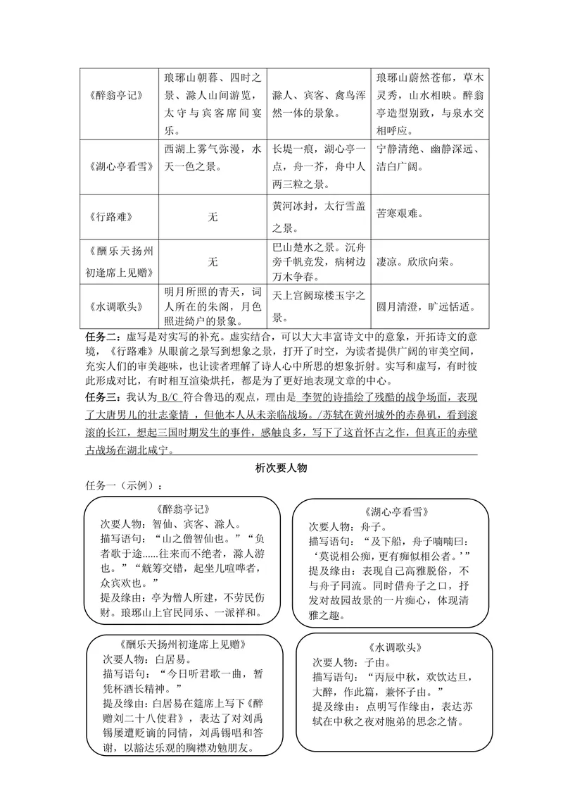 《语文九年级上册第三单元览山水胜景，品忧乐之思作业_1答案_初中全科目同步习题+精品试卷（7-9年级）_25秋初中语文《同步习题+精品试卷》_初中语文试卷7-9年级上册(1)_《优秀作业单》》第3页预览