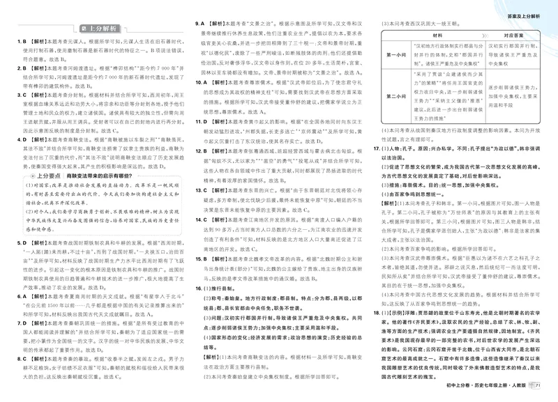 《第二部分、第三部分_初中全科目同步习题+精品试卷（7-9年级）_25秋初中历史《同步习题+精品试卷》_上册_《初中上分卷》2025秋_2026版_2026《初中上分卷•历史》7上》第3页预览