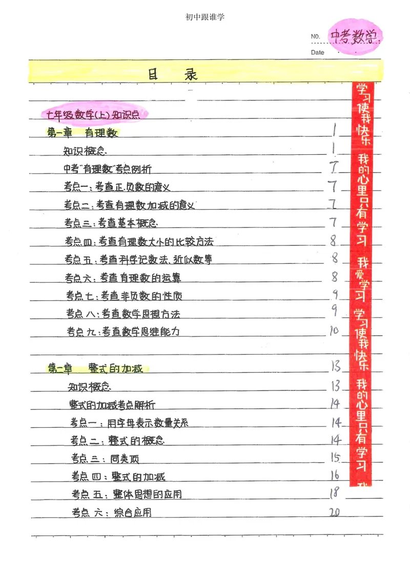 《中考数学状元笔记（232页）_清华大学《状元笔记》初中合集_清华大学状元笔记-初中文科》第3页预览