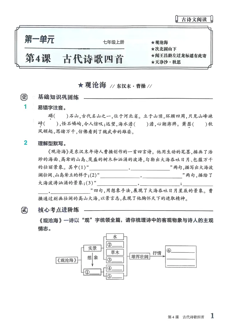 《古诗文备考通7年级新考法专练册_初中全科目同步习题+精品试卷（7-9年级）_25秋初中语文《同步习题+精品试卷》_初中语文试卷7-9年级上册(1)_《古诗文备考通》2025秋_古诗文备考通七年级》第3页预览
