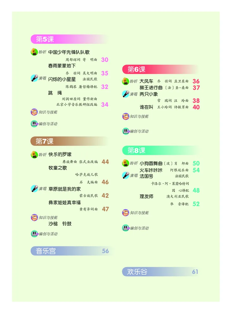 《人音版1年级音乐下册高清教材_光塔笔记小学教辅_2025秋电子课本小学科目-新教材_全部版本•小学音乐电子课本_人音版小学音乐电子课本_人音版小学音乐课本》第4页预览