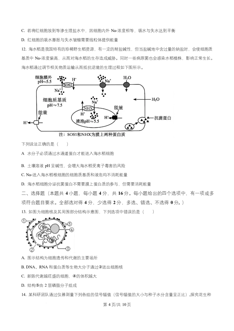 《湖南省长沙市天心区长沙市长郡中学2025-2026学年高一上学期12月月考生物试题(原卷版)_2026年高一《月考+期中考+阶段性检测真题合集》全国各省全科无水印》第4页预览