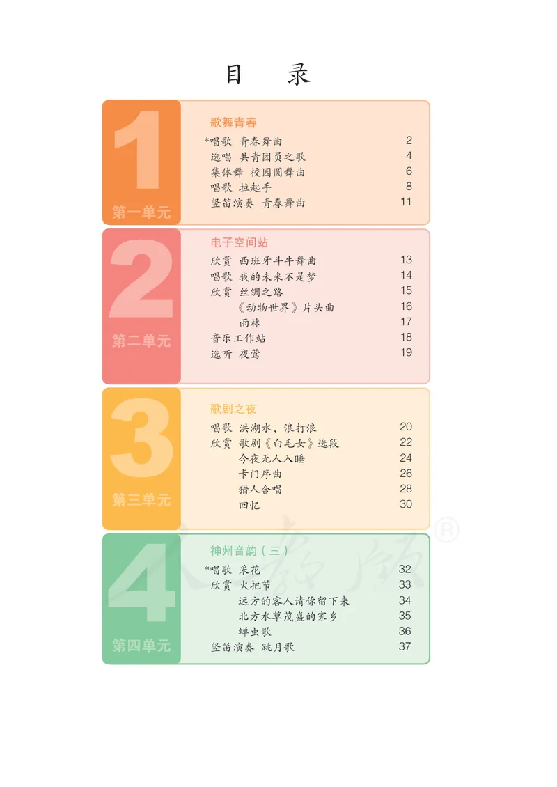 《8年级上册（五线谱）_初中音乐_人教版_8年级上册》第5页预览