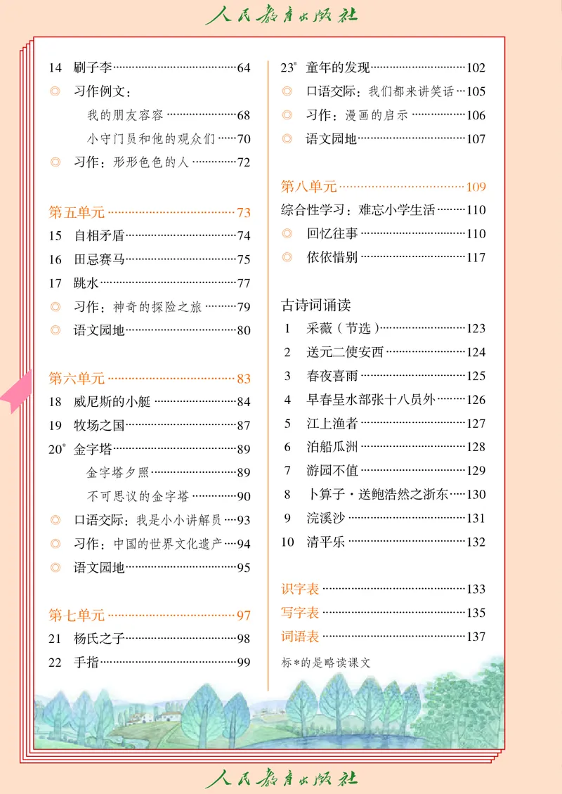 《人教版五四制五年级下册语文电子课本_光塔笔记小学教辅_2025秋电子课本小学科目-新教材_全国统一•小学语文电子课本_人教版五四制》第5页预览