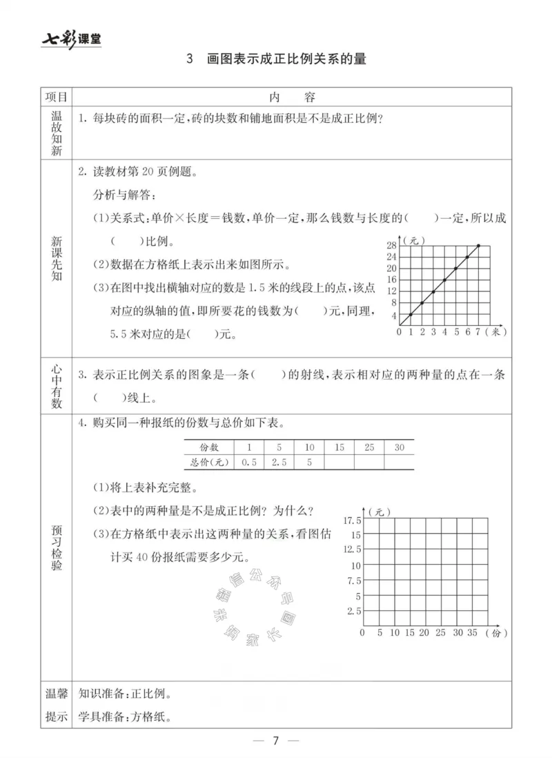 《003.冀教版数学六年级下册预习单（有答案）_小学1-6年级全科全套_1-6年级全科下册_六年级_其他补充资料_数学冀教版资料》第7页预览