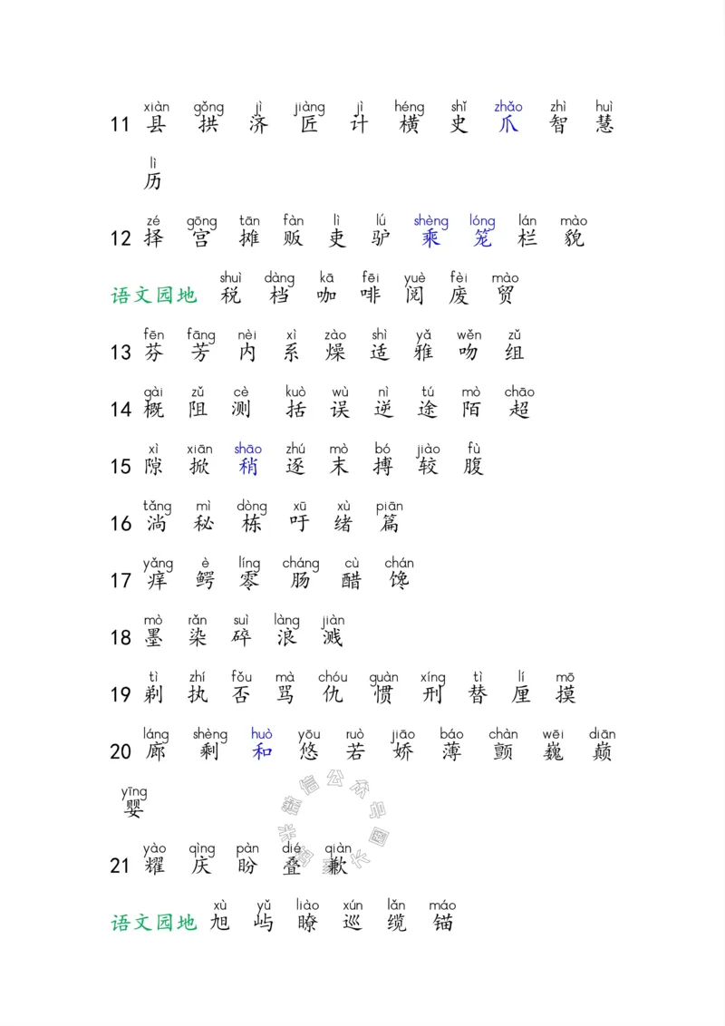 《004.小学语文三年级下册课本字词全归纳公众号：米妈家长圈_小学1-6年级全科全套_1-6年级全科下册_三年级_其他补充资料_语文资料》第3页预览