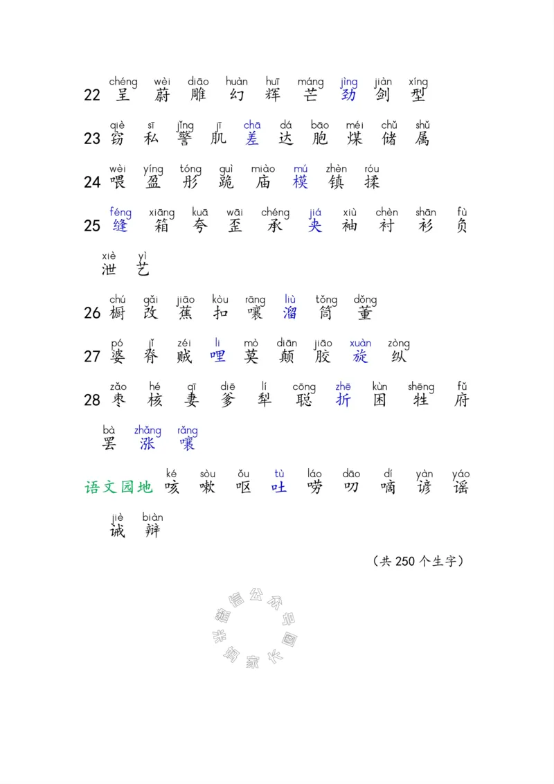 《004.小学语文三年级下册课本字词全归纳公众号：米妈家长圈_小学1-6年级全科全套_1-6年级全科下册_三年级_其他补充资料_语文资料》第4页预览