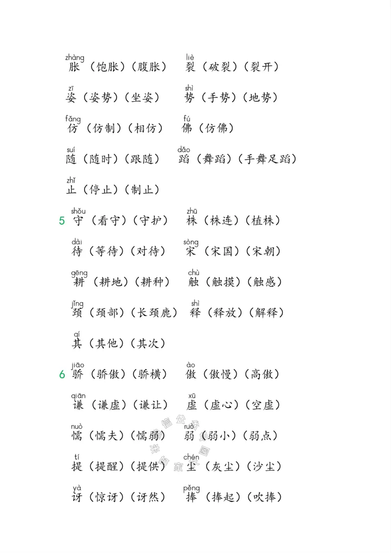 《004.小学语文三年级下册课本字词全归纳公众号：米妈家长圈_小学1-6年级全科全套_1-6年级全科下册_三年级_其他补充资料_语文资料》第6页预览