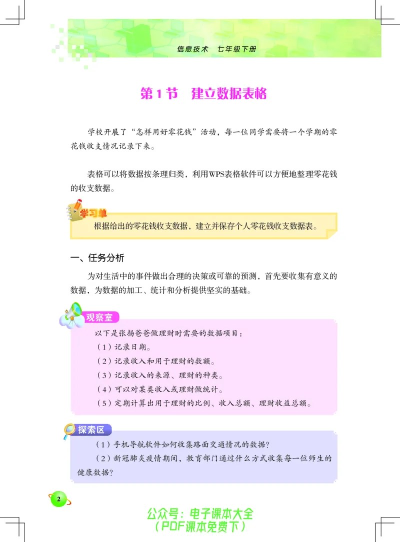 《信息技术．七年级．下册》第8页预览