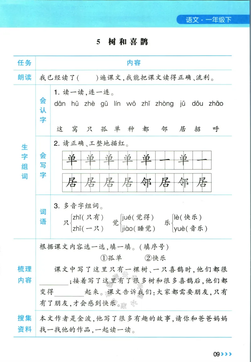 《003.24春学霸课堂笔记一年级下册语文预习清单_小学1-6年级全科全套_1-6年级全科下册_一年级_其他补充资料_语文资料》第10页预览