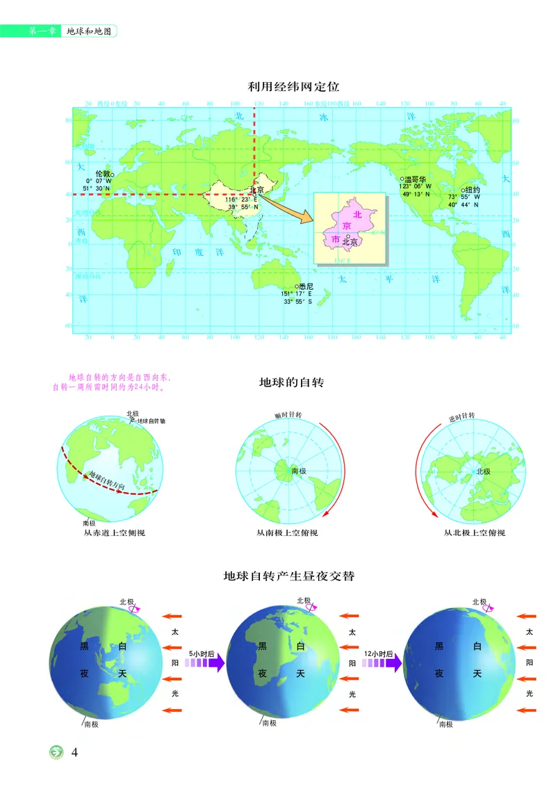 《中图版七年级上册地理图册电子课本_2025秋电子课本初中科目-新教材_全部版本•初中地理电子课本_全部版本-初中地理-图册_中图版(北京版)_2011年课标旧版》第8页预览