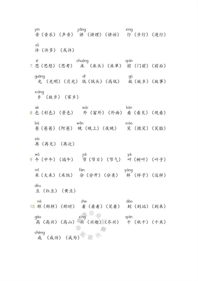 《004.小学语文一年级下册课本字词全归纳_小学1-6年级全科全套_1-6年级全科下册_一年级_其他补充资料_语文资料》第7页预览