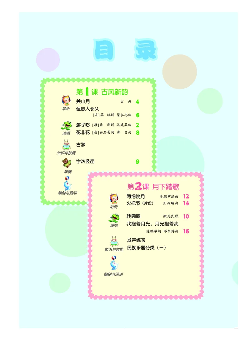 《人音版6年级音乐下册高清教材_光塔笔记小学教辅_2025秋电子课本小学科目-新教材_全部版本•小学音乐电子课本_人音版小学音乐电子课本_人音版小学音乐（简谱）》第4页预览