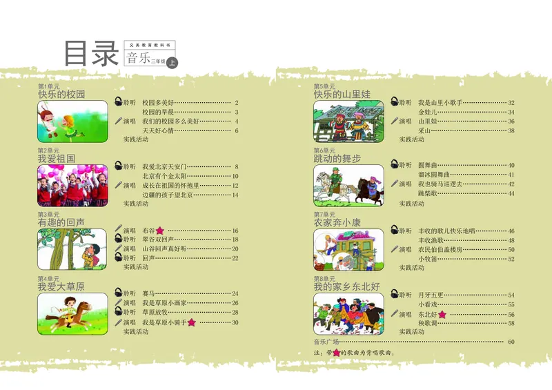 《辽海版3年级音乐上册高清教材_光塔笔记小学教辅_2025秋电子课本小学科目-新教材_全部版本•小学音乐电子课本_辽海版小学音乐电子课本》第4页预览