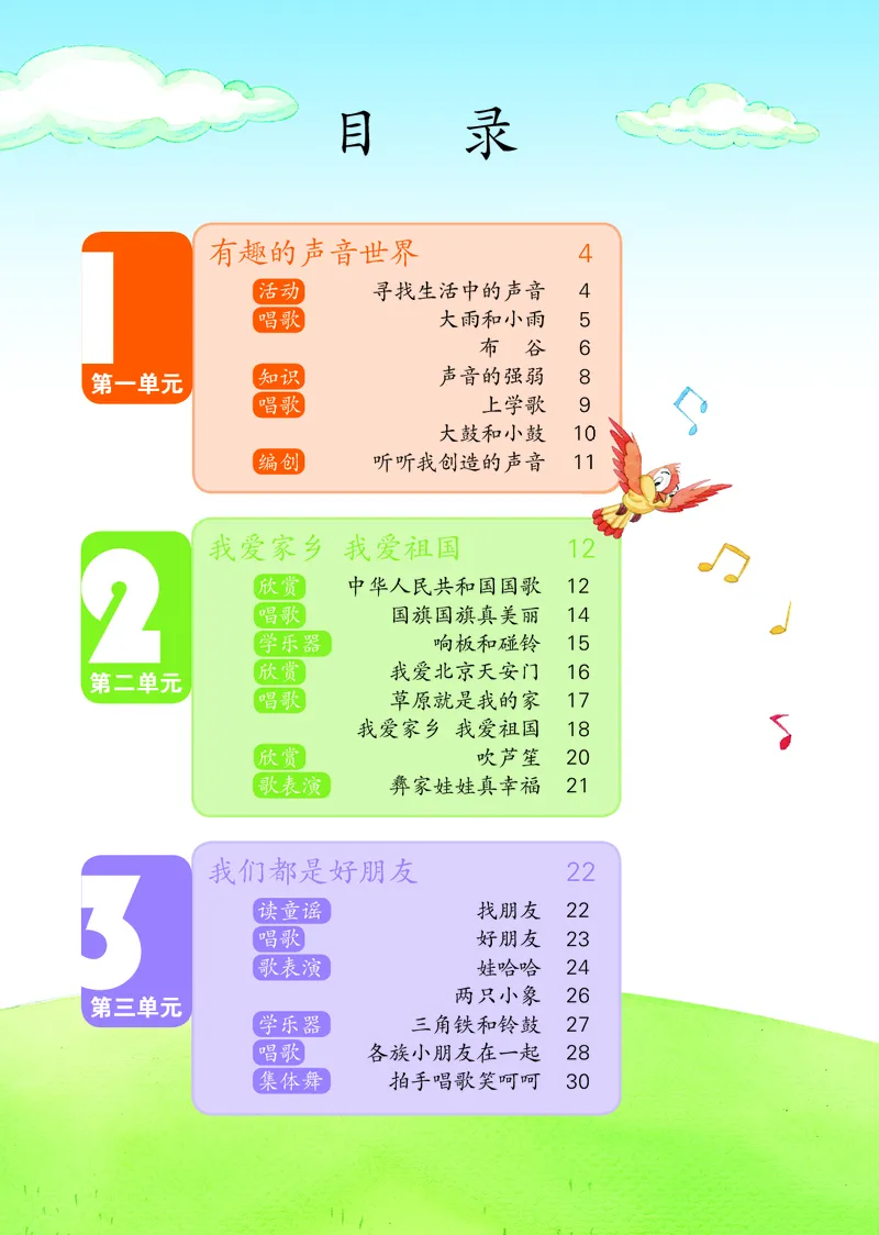 《鲁教版1年级音乐上册高清教材_光塔笔记小学教辅_2025秋电子课本小学科目-新教材_全部版本•小学音乐电子课本_鲁教版小学音乐电子课本》第5页预览