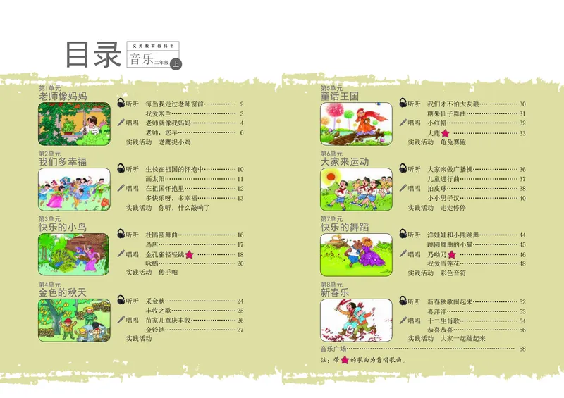 《辽海版2年级音乐上册高清教材_光塔笔记小学教辅_2025秋电子课本小学科目-新教材_全部版本•小学音乐电子课本_辽海版小学音乐电子课本》第4页预览