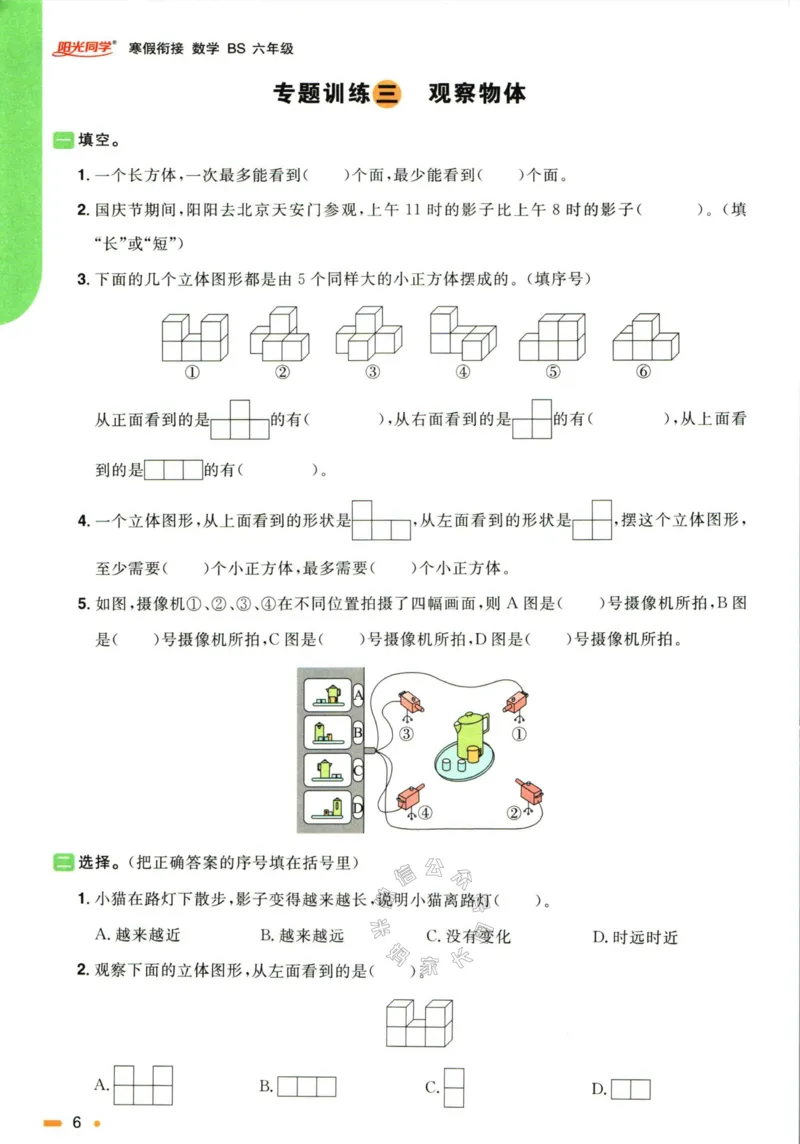 《004.北师版数学阳光同学寒假衔接六年级_小学1-6年级全科全套_1-6年级全科下册_六年级_其他补充资料_数学北师版资料》第9页预览