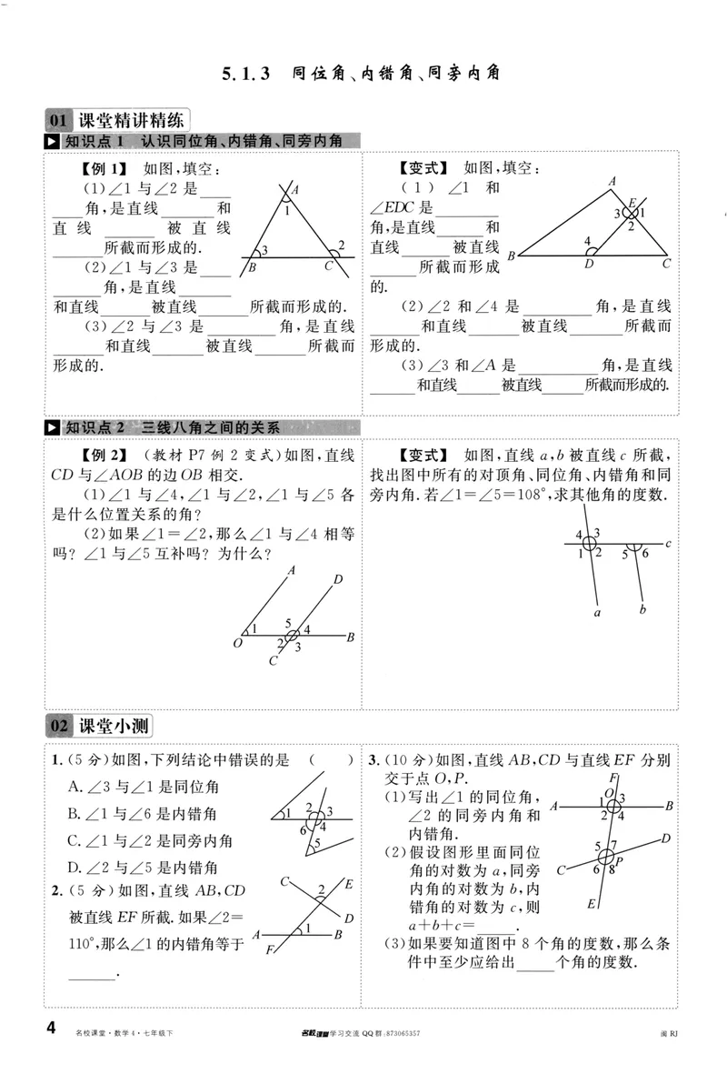 《2024版《名校课堂》7年级下数学（RJ）福建A版_初中全科目同步习题+精品试卷（7-9年级）_25秋初中数学《同步习题+精品试卷》_初中数学人教版试卷_初中数学人教版7-9年级下册》第7页预览