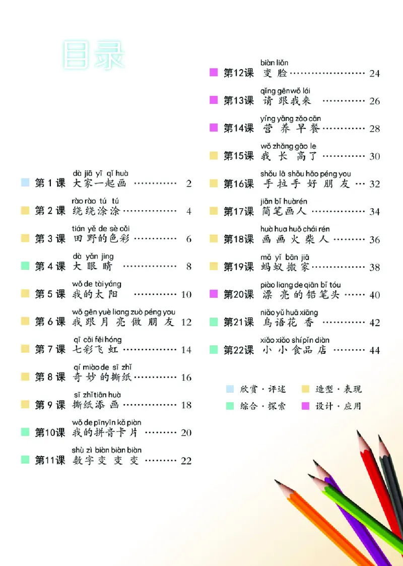 《湘美版1年级美术上册高清教材_光塔笔记小学教辅_2025秋电子课本小学科目-新教材_全部版本•小学美术电子课本_湘美版小学美术电子课本》第5页预览