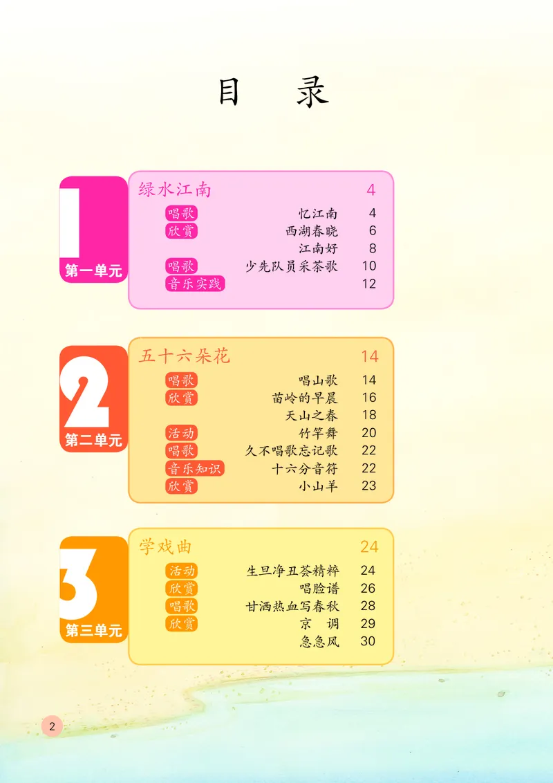 《鲁教版4年级音乐下册高清教材_光塔笔记小学教辅_2025秋电子课本小学科目-新教材_全部版本•小学音乐电子课本_鲁教版小学音乐电子课本》第5页预览