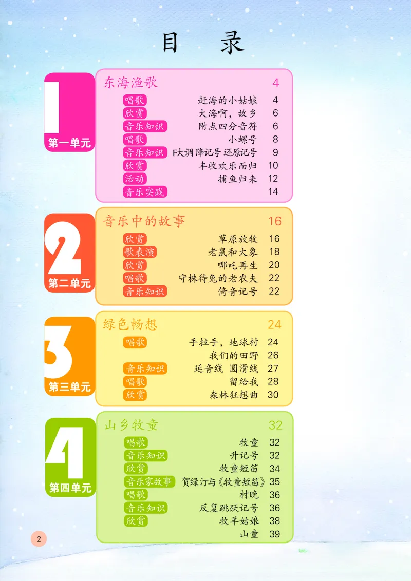 《鲁教版4年级音乐上册高清教材_光塔笔记小学教辅_2025秋电子课本小学科目-新教材_全部版本•小学音乐电子课本_鲁教版小学音乐电子课本》第5页预览
