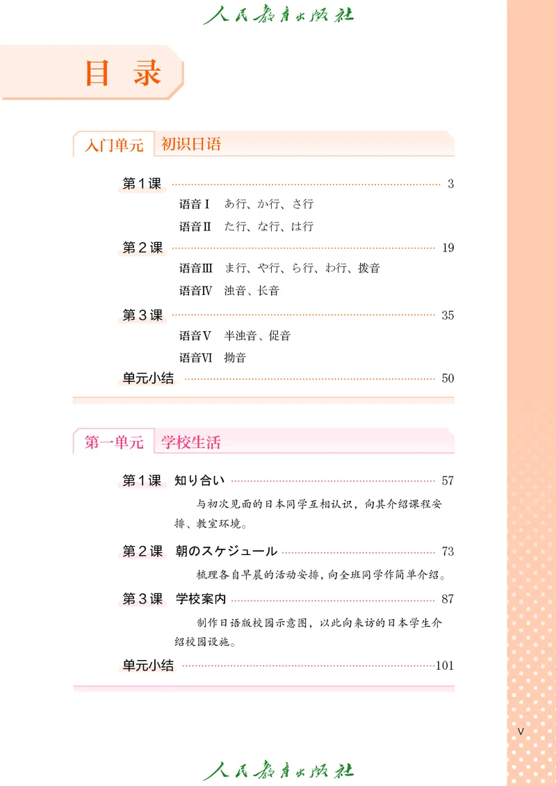 《人教版七年级全一册(2024秋版)日语电子课本》第8页预览