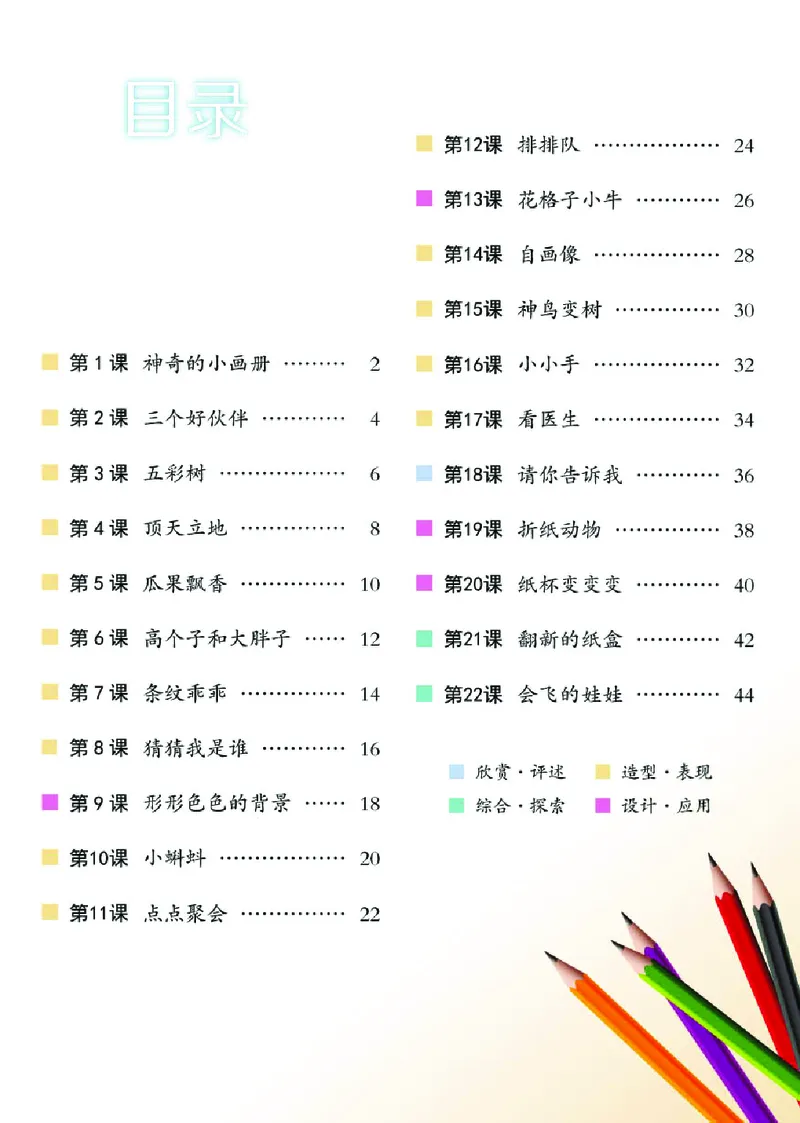 《湘美版2年级美术上册高清教材_光塔笔记小学教辅_2025秋电子课本小学科目-新教材_全部版本•小学美术电子课本_湘美版小学美术电子课本》第5页预览