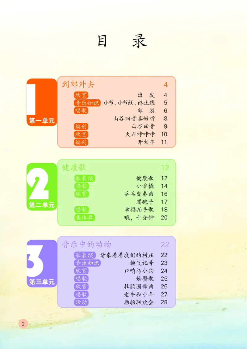 《鲁教版2年级音乐下册高清教材_光塔笔记小学教辅_2025秋电子课本小学科目-新教材_全部版本•小学音乐电子课本_鲁教版小学音乐电子课本》第5页预览