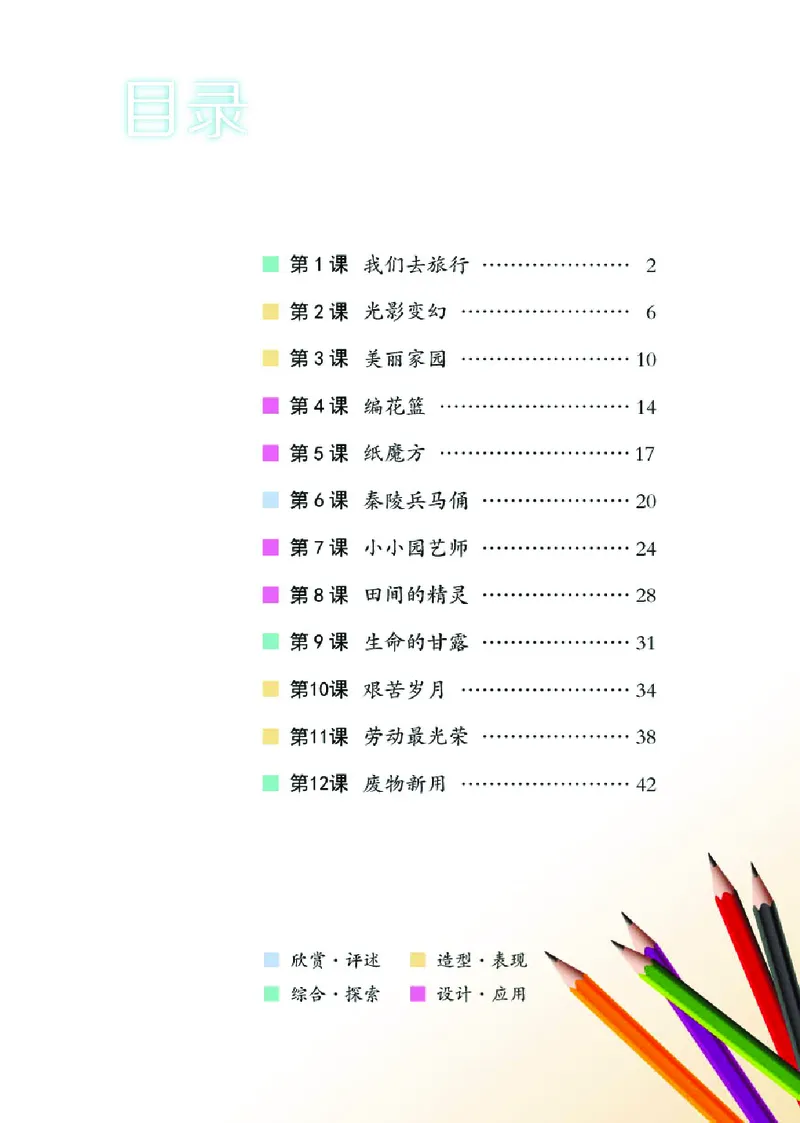 《湘美版6年级美术上册高清教材_光塔笔记小学教辅_2025秋电子课本小学科目-新教材_全部版本•小学美术电子课本_湘美版小学美术电子课本》第5页预览