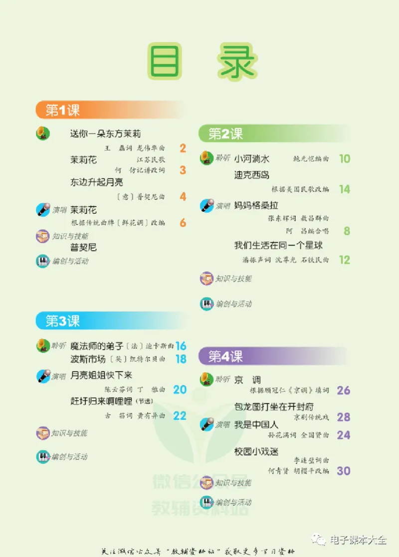 《六年级上册音乐北京版（五线谱）电子课本_光塔笔记小学教辅_2025秋电子课本小学科目-新教材_全部版本•小学音乐电子课本_北京版小学音乐电子课本》第3页预览