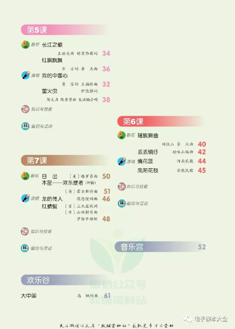 《六年级上册音乐北京版（五线谱）电子课本_光塔笔记小学教辅_2025秋电子课本小学科目-新教材_全部版本•小学音乐电子课本_北京版小学音乐电子课本》第4页预览