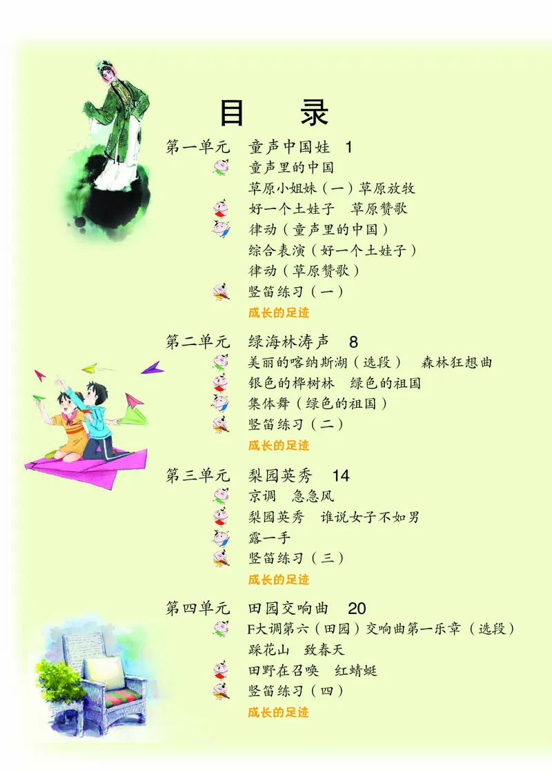 《苏少版5年级音乐下册高清教材_光塔笔记小学教辅_2025秋电子课本小学科目-新教材_全部版本•小学音乐电子课本_苏少版小学音乐电子课本_苏少版小学音乐（简谱）》第5页预览