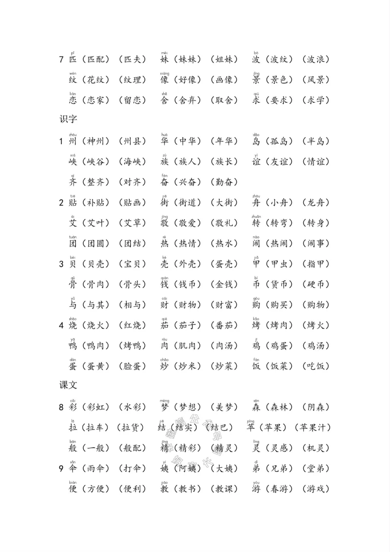 《004.小学语文二年级下册课本字词全归纳公众号：米妈家长圈_小学1-6年级全科全套_1-6年级全科下册_二年级_其他补充资料_语文资料》第8页预览