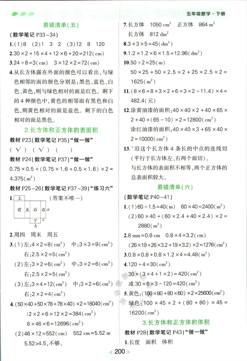 《005.人教版数学状元笔记五年级下册答案公众号：米妈家长圈_小学1-6年级全科全套_1-6年级全科下册_五年级_其他补充资料_教辅系列_数学人教版资料》第5页预览
