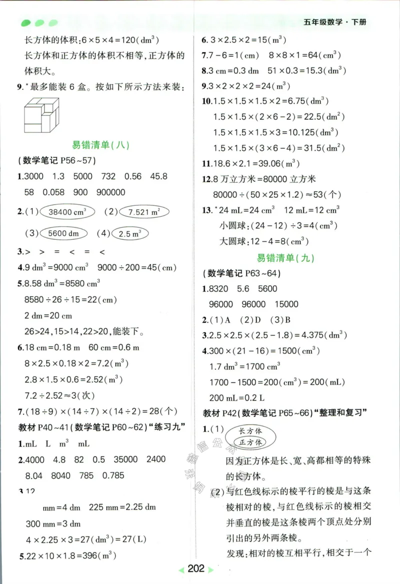 《005.人教版数学状元笔记五年级下册答案公众号：米妈家长圈_小学1-6年级全科全套_1-6年级全科下册_五年级_其他补充资料_教辅系列_数学人教版资料》第7页预览