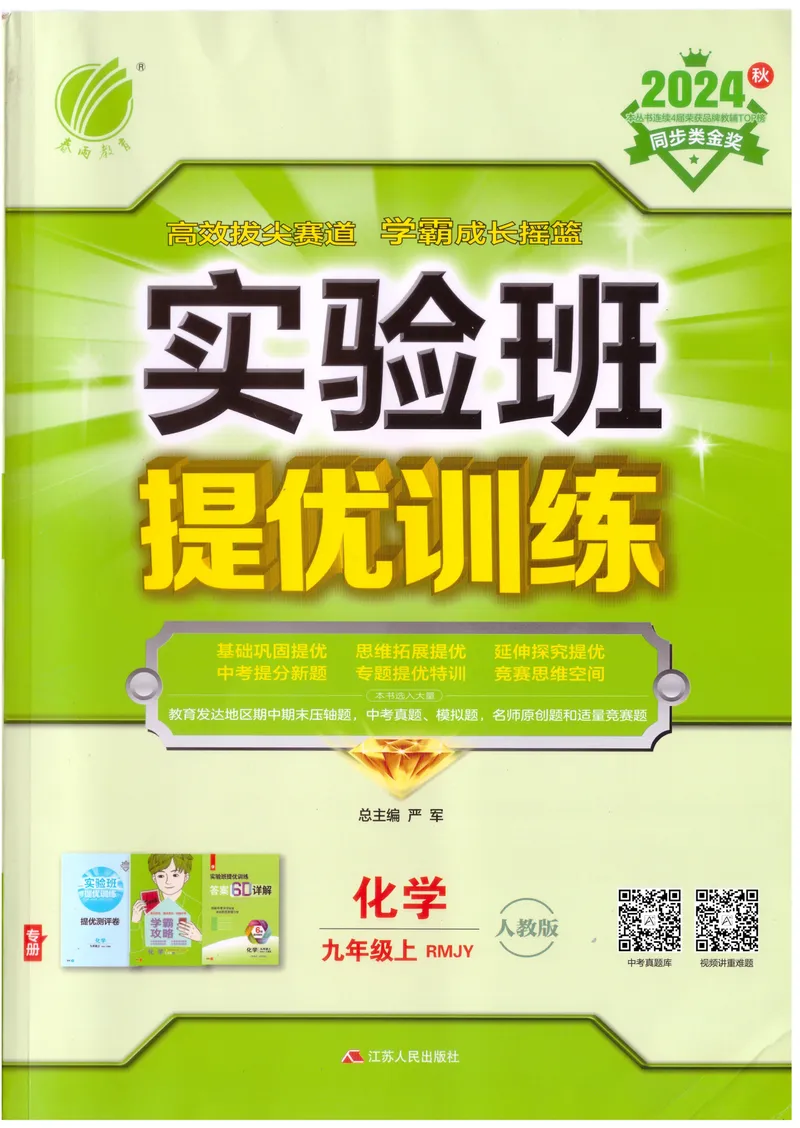 《2025《初中化学•实验班提优训练》9上(RJ)_初中全科目同步习题+精品试卷（7-9年级）_25秋初中化学《同步习题+精品试卷》_初中化学（人教版）试卷_《实验班提优训练》2024秋》第1页预览