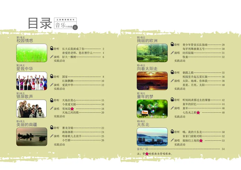 《辽海版6年级音乐上册高清教材_光塔笔记小学教辅_2025秋电子课本小学科目-新教材_全部版本•小学音乐电子课本_辽海版小学音乐电子课本》第4页预览