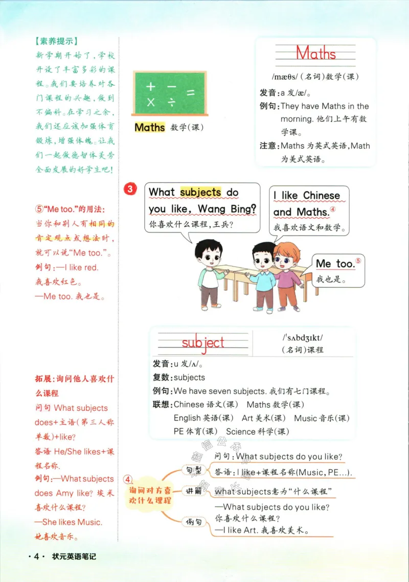 《004.译林三起点英语状元英语笔记四年级下册公众号：米妈家长圈_小学1-6年级全科全套_1-6年级全科下册_四年级_其他补充资料_英语译林版资料》第9页预览