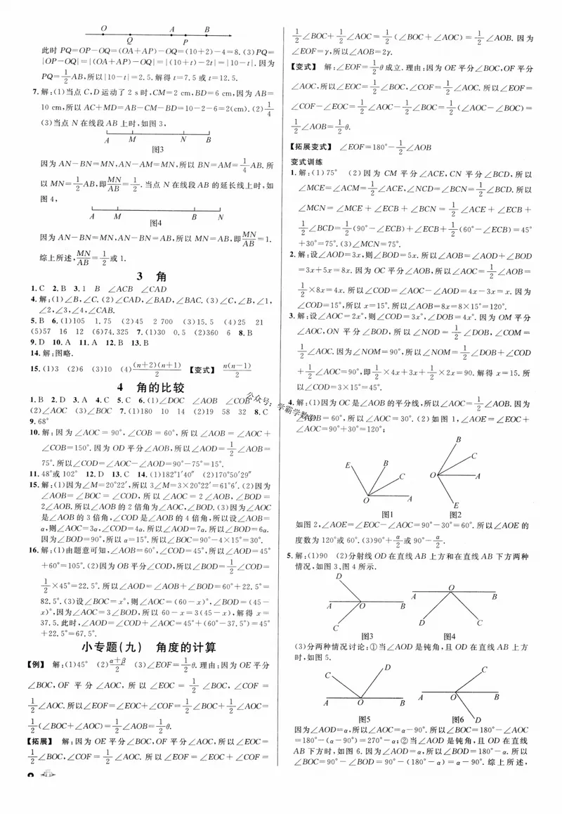 《2024版《名校课堂》七年级上数学（BSD）-参考答案_初中全科目同步习题+精品试卷（7-9年级）_25秋初中数学《同步习题+精品试卷》_初中数学北师大试卷_上册_《名校课堂》》第8页预览