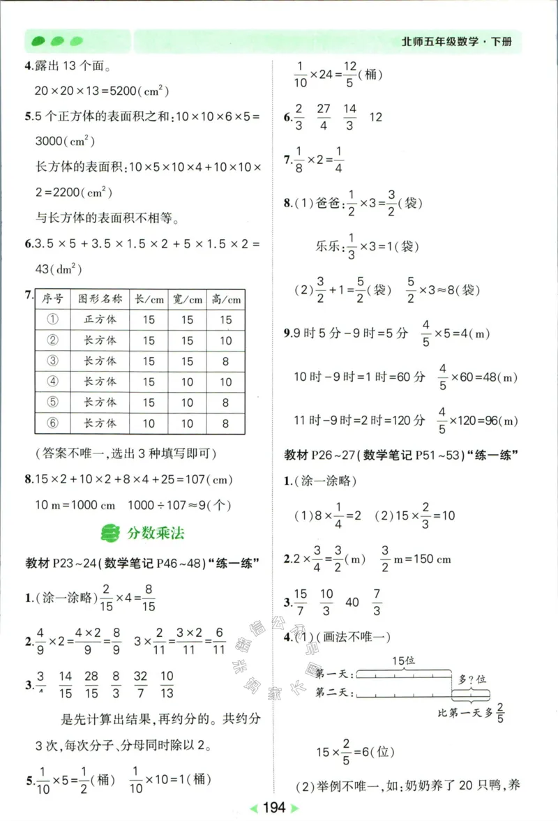 《002.北师版数学状元笔记五年级下册答案公众号：米妈家长圈_小学1-6年级全科全套_1-6年级全科下册_五年级_其他补充资料_教辅系列_数学北师版资料》第7页预览