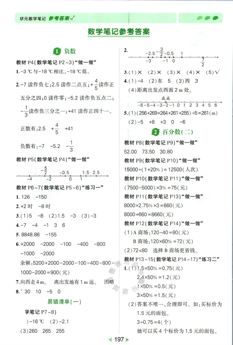 《005.人教版数学状元笔记六年级下册答案公众号：米妈家长圈_小学1-6年级全科全套_1-6年级全科下册_六年级_其他补充资料_数学人教版资料》第2页预览