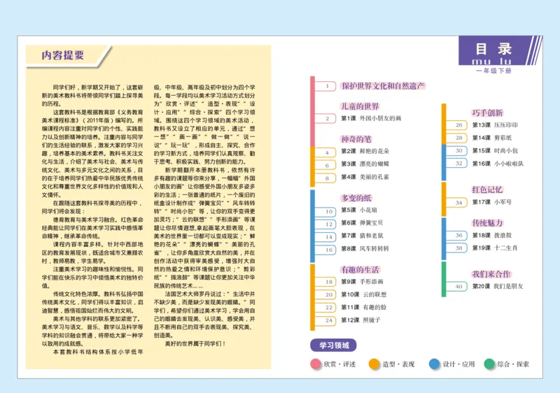 《赣美版1年级美术下册高清教材_光塔笔记小学教辅_2025秋电子课本小学科目-新教材_全部版本•小学美术电子课本_赣美版小学美术电子课本》第4页预览